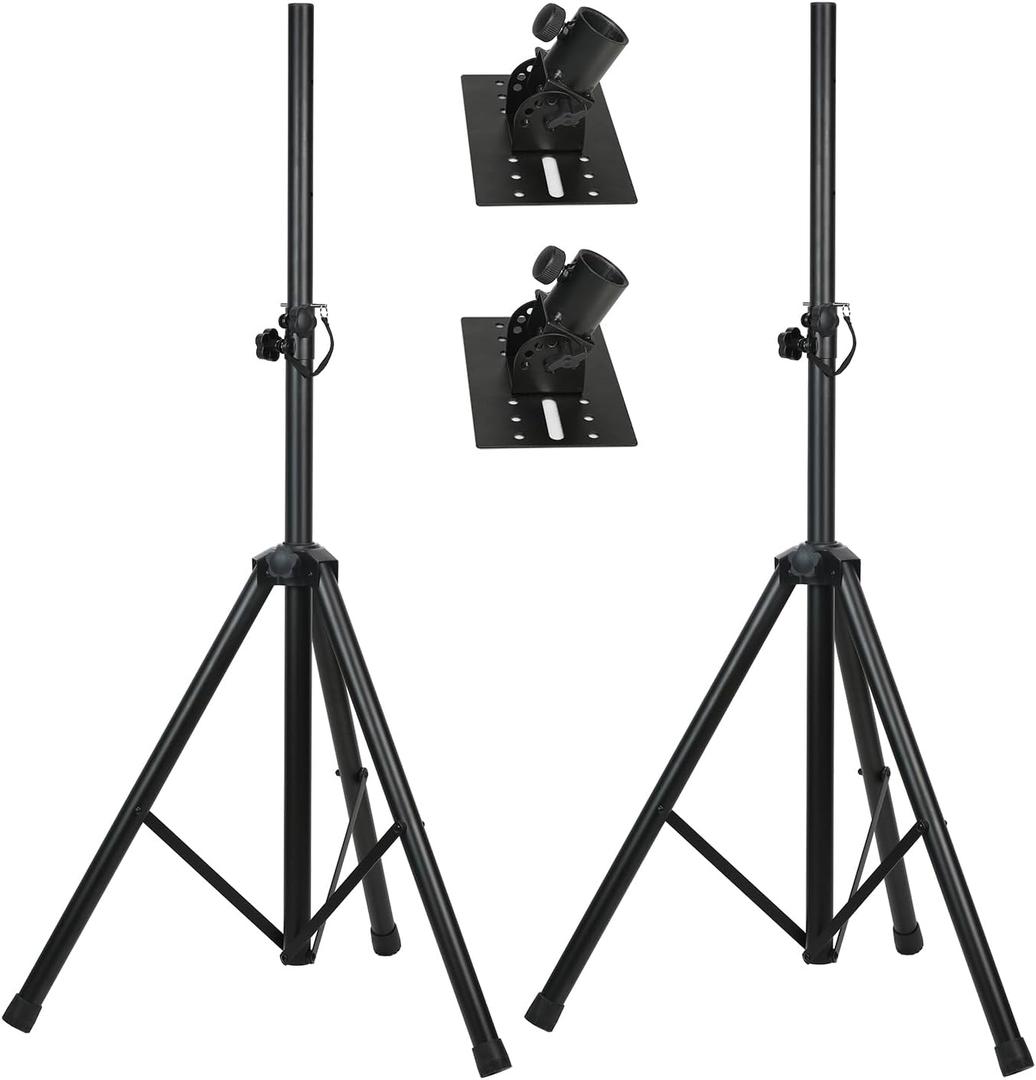 Heavy Duty Speaker Stand, PA Speaker Stand,Speaker Tripod Stand, Adjustable Height from 44 to 72 InchesHold up to 150lbs, HD-300 (2 Packs Black)