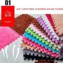 12 Pieces Thickened Plush Foam Interlocking Floor Mat,Fluffy Square Foam Tiles with 12 Edgings,Soft Anti-Slip Puzzle Area Rug Playmat for Bedroom,12X12inch,12 Tiles/11.6 Sq.Ft,Rose