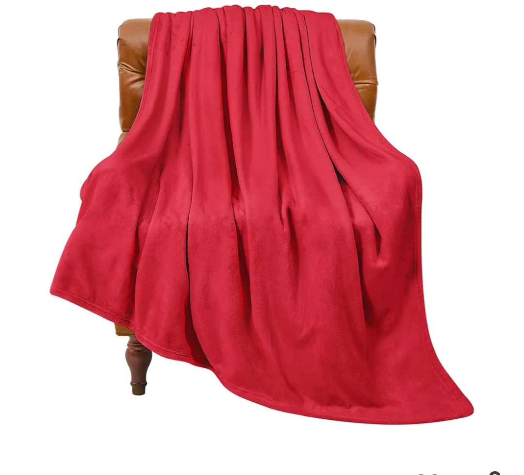 BEDELITE Fleece Blanket Twin Size Red Throw Blanket for Couch & Bed, Luxury Plush Cozy Fuzzy Blanket 60x80 inches, Super Soft Warm Lightweight Throw Blanket for Travel Camping