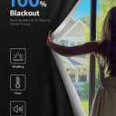 Sumobaby Blackout Curtains for Bedroom Portable 59"x60",No Drill Blackout Shades with Upgraded Hook&Loop Tapes,100% Black Out Window Cover,Thermal Insulated Blinds for Bedroom,Nursery(1 Panel,Black)