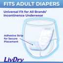 LivDry Incontinence Booster Pads, Use with Adult Diapers for Women and Men, Extra Comfort Softness, Disposable Pad (80 Count, Regular Length)