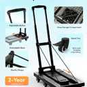 Voipvvii Folding Hand Truck 500lbs, Portable Heavy Duty Dolly Cart, 6 Wheels Collapsible Luggage Cart with 2 Elastic Ropes - Compact Trolley Cart for Easy Moving - Ideal Hand Cart for Travel and More