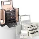 Homde Jewelry Box Bundle: A White Jewelry Box + A Black Jewelry Box