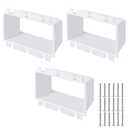 3 PCS BE3-3 Electrical Outlet Box Extenders with 18PCS Screws, 3-Gang Electrical Power Three Gang Box Extender Electric Box Extender 3 Gang Power Switch Receptacles Accessories