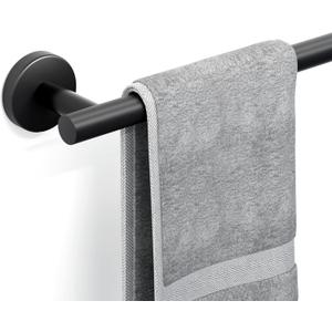 Matte Black Towel Bar, 14 Inch Towel Racks for Bathroom Wall Mounted, SUS304 Stainless Steel Bathroom Towel Holder, Total Length 16.4 Inch Towel Bars