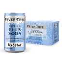 Fever-Tree Club Soda - Premium Quality Mixer - Refreshing Beverage for Cocktails & Mocktails. Naturally Sourced Ingredients, No Artificial Sweeteners or Colors - 5.1 Fl Oz Cans - Pack of 8