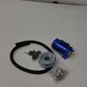 muge racing Universal Oil Catch Can Tank Kit Polish Baffled Reservoir with Breather Filter with 3/8" Fuel Line, Aluminum, Blue, 400ml