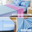 URBONUR 6Pcs Gradient Mermaid Bedding Set Twin Size Colorful Scales Light Blue Purple Comforter with Sheet Set Lightweight Kids Girls Bed in a Bag