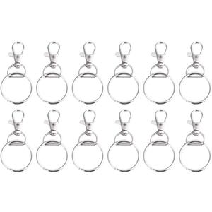 Healifty Toy Pets 50 Sets Dog Tag Clip Pet ID Tag Holder DIY Keychain Keyring Lobster Clasp Key Ring Chain Holder for Cats Dog Collar Harnesses Metal Key Ring