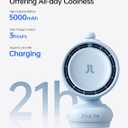JISULIFE Clip On Stroller Fan 2026-Baby Cool Helper: Smart 120° Auto Oscillation with 100 Speeds, 21H Super-Long Battery, Portable Baby Fan for Crib, Stroller & Bedroom, Gift for Moms-Blue