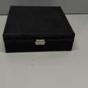 Juvale Jewelry Box for Men - 10.5 x 10.5 x 3.5 in, Black Velvet - Locking 2-Layer Travel Jewelry Organizer & Earring Holder, Necklace Organizer & Decorative Tray