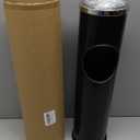 Anfrere Standing Ashtray Outdoor for Patio, Large & Tall Outside Ash Tray for Cigarette Butt Receptacle Disposal, Commercial Metal Smokers Cigar Ash Tray Container with Lid and Trash Can, D01BK (Black)