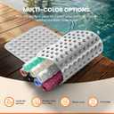 Non-Slip Bath Tub Mat, 39x16 Inch Extra Large Shower Mat with Drain Holes & Suction Cups, Machine Washable, Clear Blue