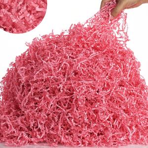 mxxkms 2.2 LB High - Capacity Pink Crinkle Paper Filler - Premium Shredded Paper, Tailored for Gift Baskets in Birthdays, Weddings, Christmas - Abundant Fill for Packaging and Diverse Craft Projects