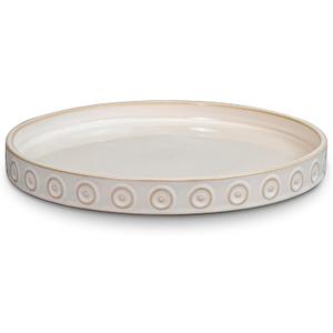Eightpot Plant Saucer for Indoors - Ceramic Plant Saucer for Outdoors 11.4 Inch Plant Water Catcher Tray Plant Pot Saucer Plant Drip Tray Drainage Large Plant Plates to Catch Water, Cream White