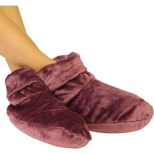 Mars Wellness Heated Microwavable Booties - Microwavable Socks Heated Booties for Women and Men - Herbal Hot/Cold Deep Slippers Women (Mauve) (Pack of 1)