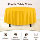 12-Pack Premium Plastic Tablecloth 84in. Round Table Cover - Yellow