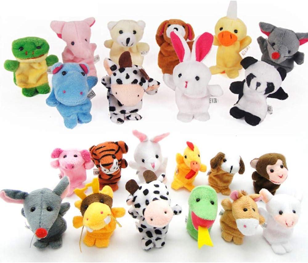 22 pcs Plush Animals Finger Puppet Toys - Mini Plush Figures Toy Assortment for Kids, Soft Hands Finger Puppets Game for Autistic Children, Great Family Parents Talking Story Set