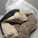 INVENHO Large Rectangle Orthopedic Dog Bed for Medium Small Dogs, Washable Soft Calming Puppy Sleeping Cuddler With Anti-Slip Bottom L(30"x24"x9") (Beige)