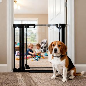 30.7" Tall Clear Acrylic Baby Gate 29.5"-37.8" Wide Pressure Mounted Clear Dog Gate Indoor - No Drill Auto Close, Walk Through Baby Gates for Stair & Doorways & Hallway