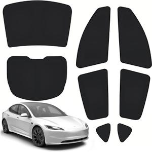 Removable Front Door Window Tints for Tesla Model 3/Y/YL - Reusable Car Window Film for Front & Rear Side Windows, Easy to Install, No Bubbles, Sun Protection (20% VLT, Model 3-Rear Side)