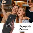 Compatible for Black-View Wave 8/Wave 8C/Oscal Flat 2/Oscal Flat 2C Phone Case, 360 Rotatable Ring Holder Kickstand/Stand Silicone TPU Silm Fit Shockproof Protective Cover Case - Black