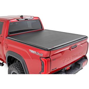 Rough Country Soft Roll-Up Truck Bed Cover for Toyota Tundra (2022-2025) - Fits 5'7 Bed, Weather-Resistant Tonneau Bed Cover