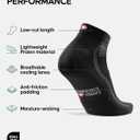 DANISH ENDURANCE Cycling Socks, Ankle Length, Breathable, Cushioned, Biking Socks for Men & Women, 3 Pack (Large, Black)