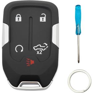Smart Key Fob Cover Case Shell fit for 2022 2021 2020 2019 Chevy Silverado and GMC Sierra 1500 2500HD 3500HD Keyless Entry Remote Key Fob (Without Chip, 5 Buttons)