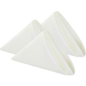 Cloth Napkins 17x17 inch Washable Polyester Dinner Napkins Soft Table Napkins for Wedding Party Dining Banquet(Ivory,12PCS)