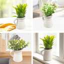 Cutepet 3 Pack Artificial Plants Small Fake Plants, Mini Faux Plants Indoor/Outdoor Potted Plant,Artificial Greenery for Home Office Bathroom Table Decoration