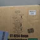 FDW | 54" Cat Tree Tower | Beige | Multi-Level Indoor Activity Center with Sisal Scratching Posts, Condos, Plush Perches, Hanging Cat Toys | Sturdy, Easy to Assemble | for Kittens & Adult Cats