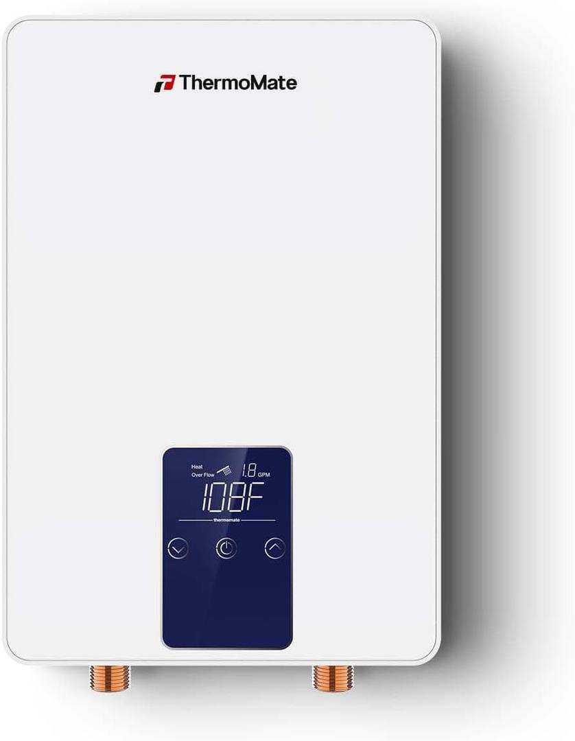 Mini Tankless Water Heater Electric Only for Faucet, ThermoMate 4.5kW 37.5A at 120V Small Point of Use Water Heater CSA Approved, Must HardWird Requiring 10AWG Wire