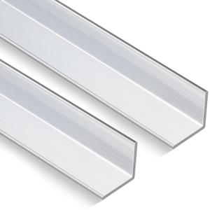 Blulu 2 Pcs Aluminum Angle Stock 48" Long x 1 1/2" Wide x 1/8" Thick, Aluminum Angle Iron Trim Angled Metal Bar