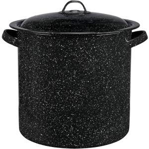 Granite Ware 15.5-Quart Stockpot, Large Capacity for Soups, Stews, Pasta - Durable Graniteware with Non-Stick Surface for Easy Cleaning - Chip-Resistant & Even Heat Distribution (Speckled Black)