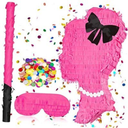 Spa Pinata for Birthday Party Girls Princess Piñata Bundle with Stick Blindfold and Round Confetti for Paris Princess Cinco De Mayo Spa Makeup Themed Birthday Party Decorations Supplies (Girl)  15.7 x 11.02 x 2.75 inches