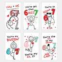 24-Pack Slang 67 Valentine Cards for Kids, Class Valentines Day Gifts for Kids, Trendy Stickman Designs for Classroom & School, Gen Alpha Gifts for Gen Alpha Kid, Teens, Tweens, Bulk Set Six Seven Cards (Stickman 67)