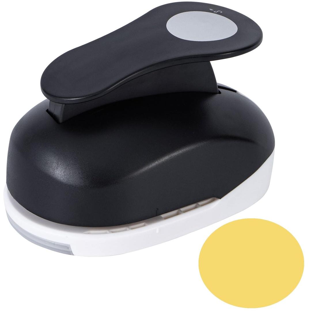 3 Inch Circle Punch, Craft Hole Punch Shapes, Circle Punches for Paper Crafts, Cardstock, Brand Label, Gift Wrapping, Greeting Cards and Scrapbooks, Black