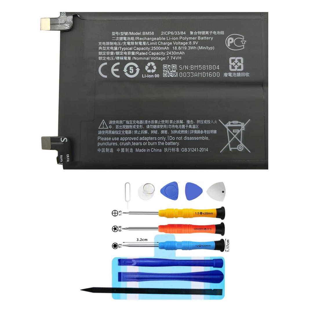 Vvuilsty BM58 Replacement Battery for Xiaomi 11T Pro，Rechargeable 0 Cycle Battery Compatible with Xiaomi 11T Pro with Repair Tool Kits