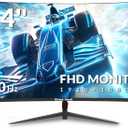 24 Inch Curved Gaming Monitor, 180Hz/144Hz FHD 1080P, 120% sRGB, 1ms, AMD FreeSync, Low Motion Blur, VESA Wall Mount, HDMI 1.4 & DP 1.2  Black