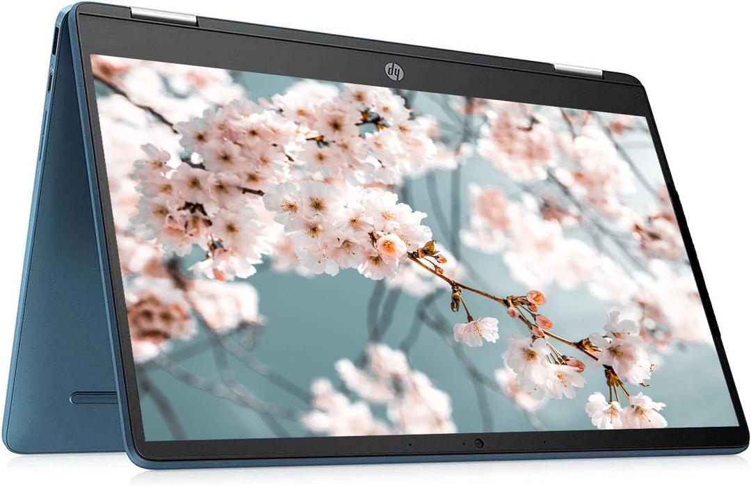 HP 2023 Convertible 2-in-1 Chromebook Laptop, 14" HD IPS Touchscreen, Intel Celeron Processor up to 2.60GHz, 4GB Ram, 64GB SSD, 4K Graphics, Super-Fast 6th Gen WiFi, Chrome OS, Dale Blue