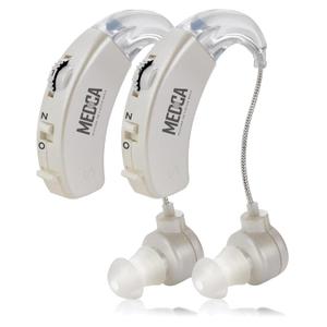 Behind the Ear Sound Amplifier - BTE Hearing Ear Amplification Device and Digital Sound Enhancer PSAD for the Hard of Hearing, Noise Reducing Feature, White