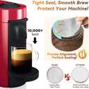 Reusable Vertuo Pod Refill Kit for Nespresso: Reusable Vertuo Capsule for Nespresso/Coffee Pods Vertuoline with 100 Aluminum Foil Lids for Any Size of Vertuo Plus Espresso Pod- Wood Grain Holder