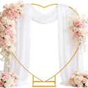 6.6 FT Heart Arch Stand, Balloon Arch Stand Kit with Base - Gold Heart Shaped Wedding Arch Frame for Proposal, Valentines Day Backdrop, Birthday, Baby Shower Decor, Gold