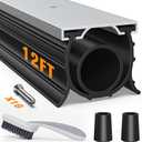 Garage Door Seals Bottom Rubber, with Aluminum Track Retainer Kit, 3-Sided Weatherproof Seal, Three Layers of Protection Available, Garage Door Bottom Seal 12 Ft, Easy to Install (Black)