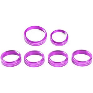 for F150 Air Conditioner Switch & Trailer & 4WD & VOL Knob Button Trim for Ford F150 XLT 2016 2017 2018 2019, Purple Aluminum, 6pcs (Not for 2021 2022)