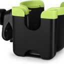Accmor Stroller Cup Holder with Phone Holder, Bike Cup Holder, Universal Cup Holder for Uppababy Nuna Doona Strollers, 2-in-1 Cup Phone Holder for Stroller, Bike, Wheelchair, Walker, Scooter (Mix Green)