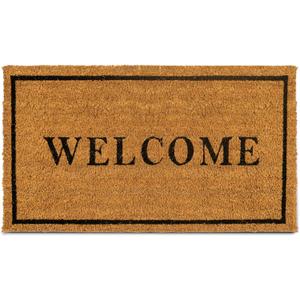 PLUS Haven Coco Coir Door Mat with Heavy Duty Backing, Welcome Doormat, 17.5x30 Size, Easy to Clean Entry Mat, Beautiful Color and Sizing for Outdoor and Indoor uses, Home Dcor