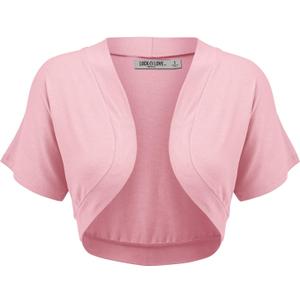 Lock and Love Women's Versatile Open Front Lightweight Short Sleeve Bolero Shrug, XXXL