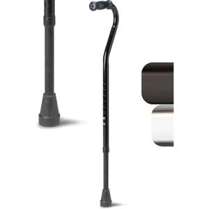 Medline Bariatric Offset Walking Cane for Seniors & Adults, Adjustable Height 29"-38", Ideal for Balance Support, Injury & Post-Surgery Mobility Aid, Black